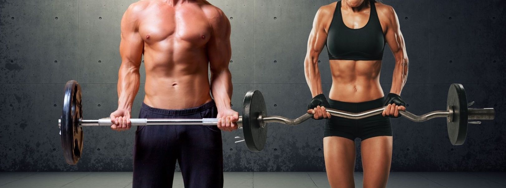 Muskulöser Mann und muskulöse Frau